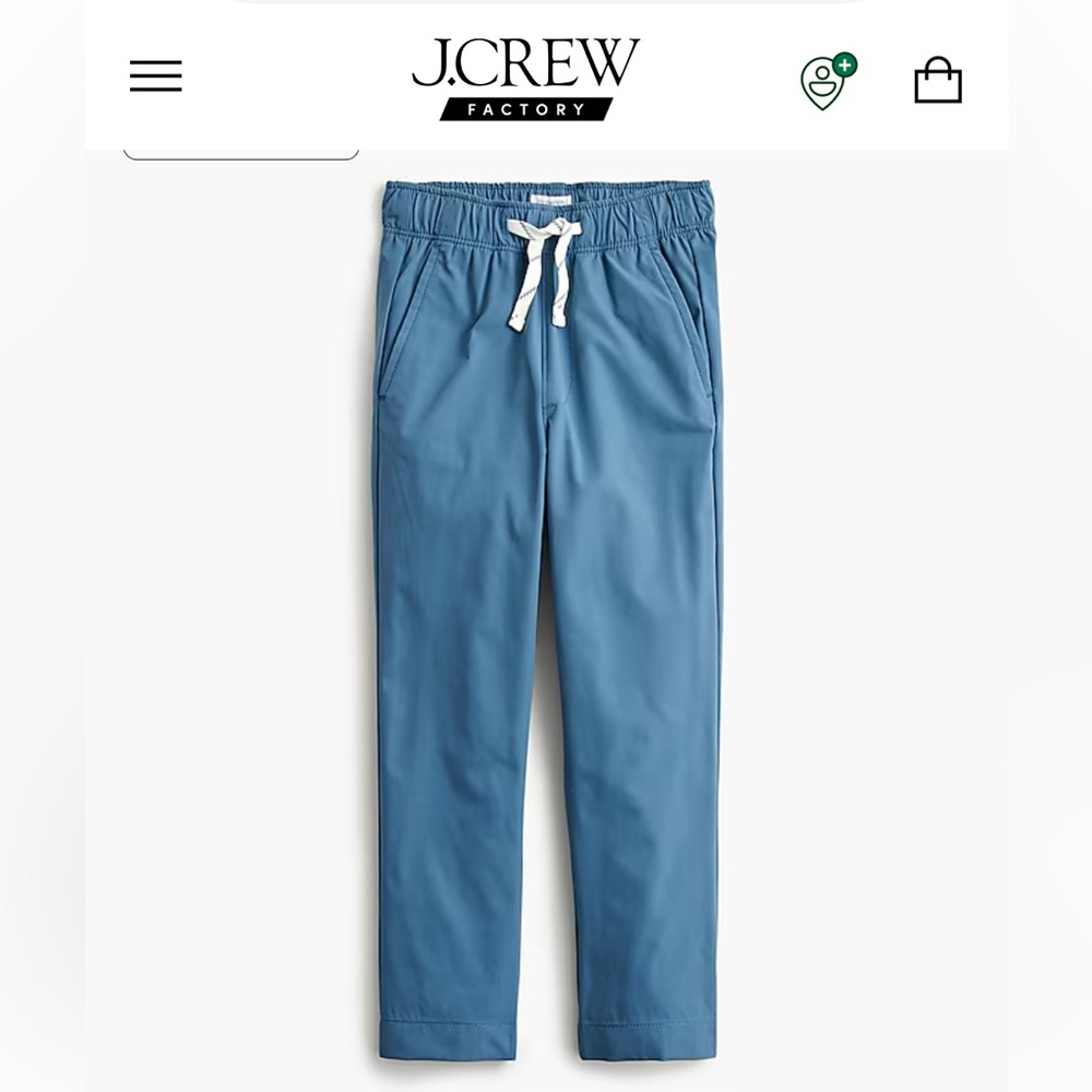 NWT Crewcuts tech pants, youth 10, blue